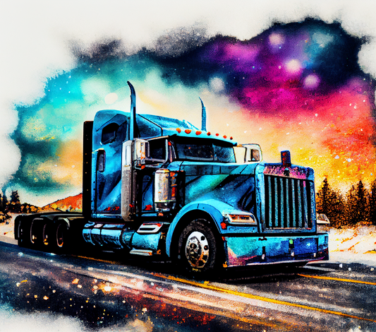 Watercolor truck driver