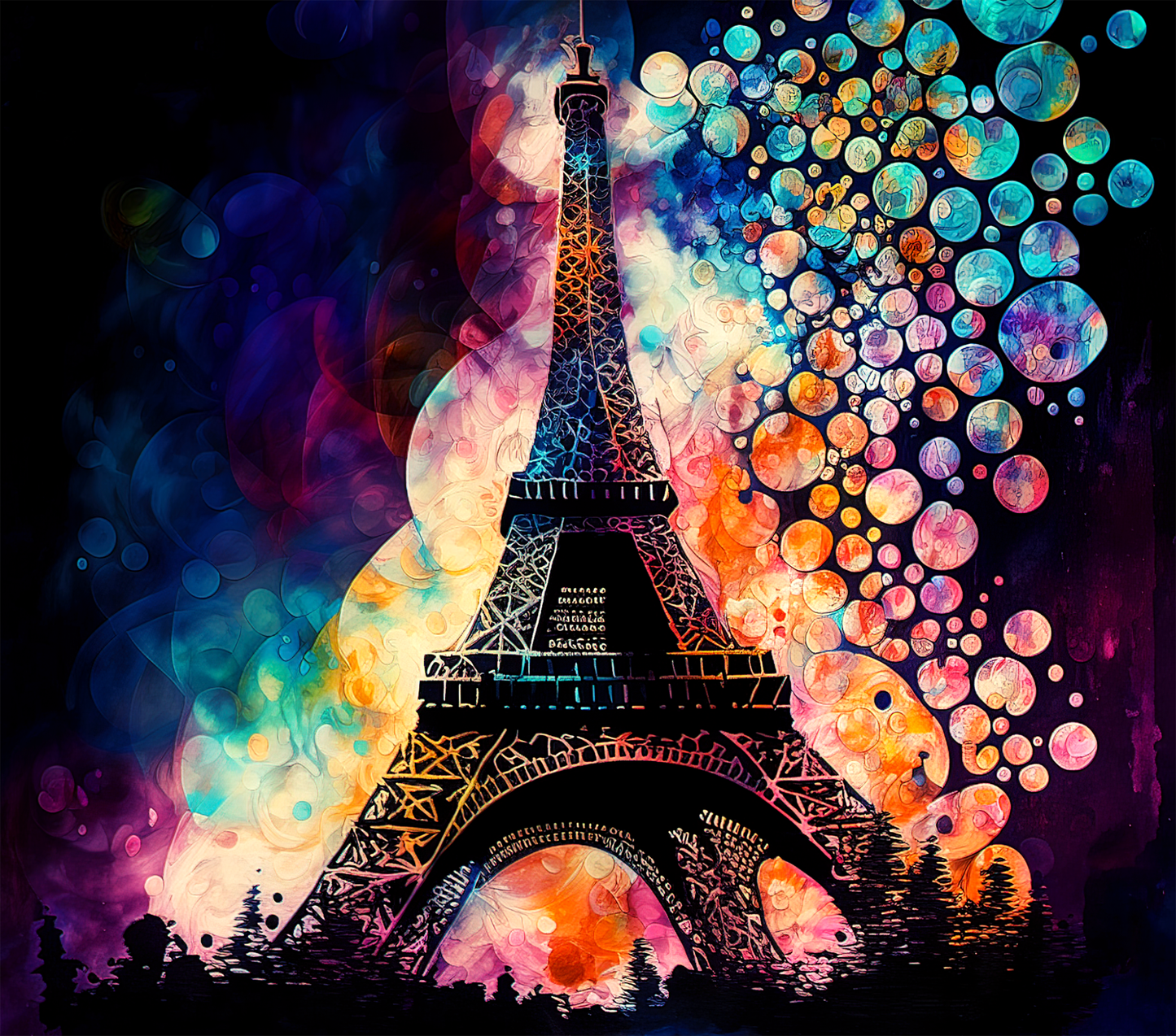 Watercolor Eiffel Tower